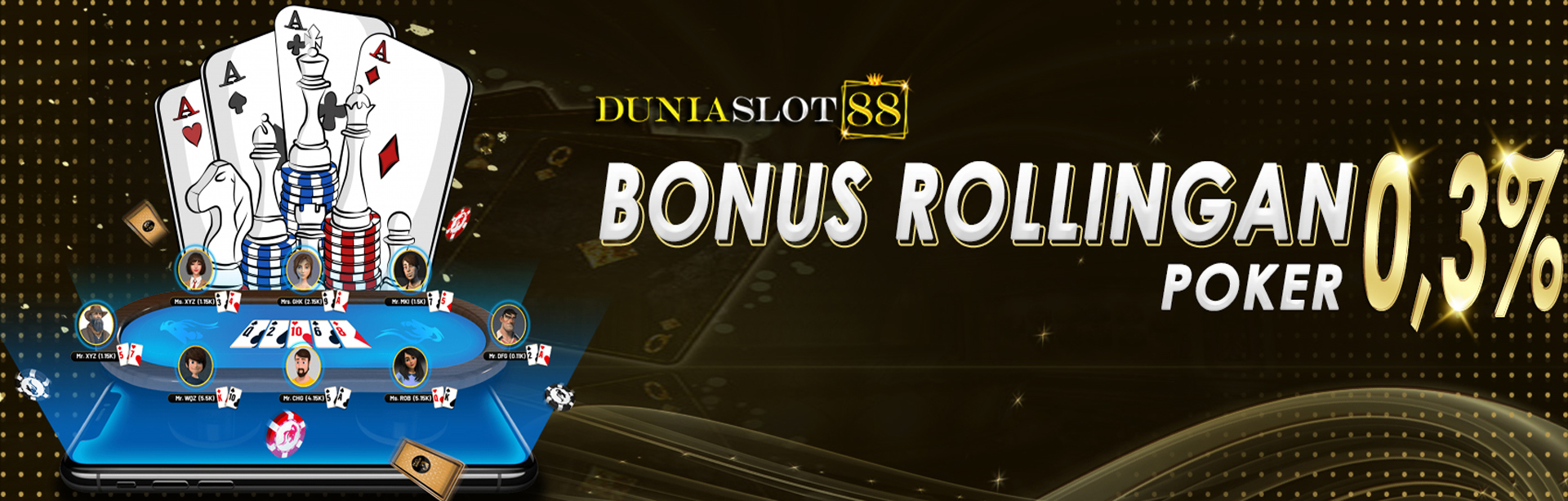 Bonus Rollingan Poker 0,3%